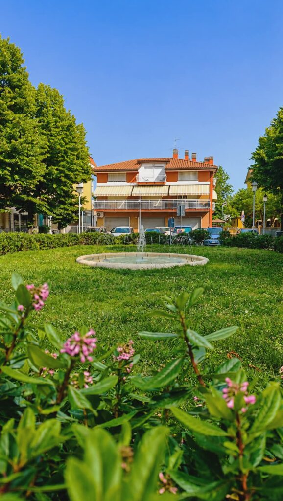 Il parco con la fontana